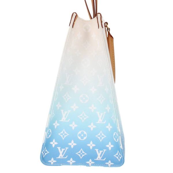 3 Louis Vuitton On The Go GM Light Blue White 2way Shoulder bag