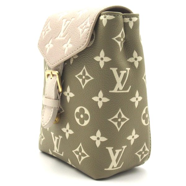 3 Louis Vuitton Tiny Rucksack Backpack Bag Embossed Leather Monogram Khaki Beige