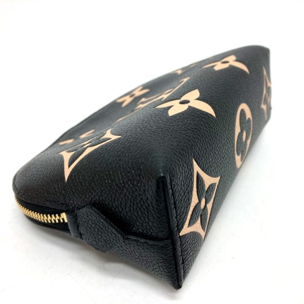 3 Louis Vuitton Pochette Cosmetic Pouch Monogram Emplant Leather Noir Black Handbag