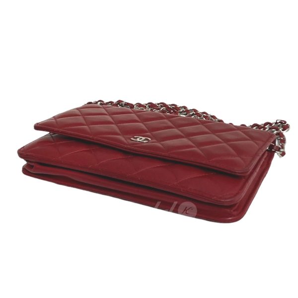 3 Chanel Matelasse Chain Shoulder Flap Bag Red