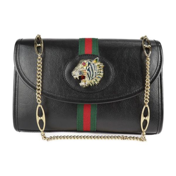 3rboutipue 2107113008096 i 20221026171135 Gucci Rajah Shoulder Bag Leather Black 2WAY Small Handbag Miniva