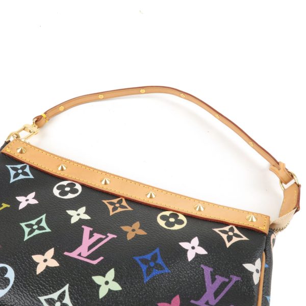 4 Louis Vuitton Pochette Accessoire Pouch Monogram Leather Noir LV Handbag Multicolor black