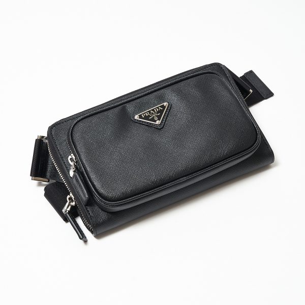 4 Prada Saffiano Leather Black Shoulder Bag