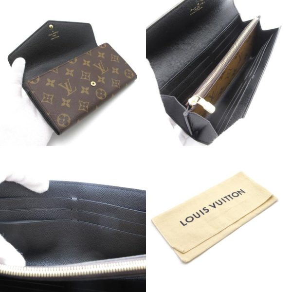 4 Louis Vuitton Portefeuille Sarah Giant Reverse Monogram Leather Long Wallet Handbag