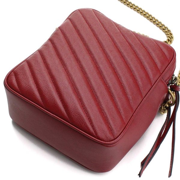 4 Gucci GG Marmont Diagonal Shoulder Bag Red