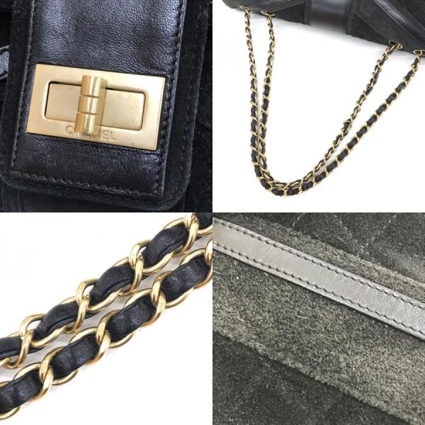 4 Chanel Metal Fittings Union Jack 255 Chain Leather Black Shoulder Bag