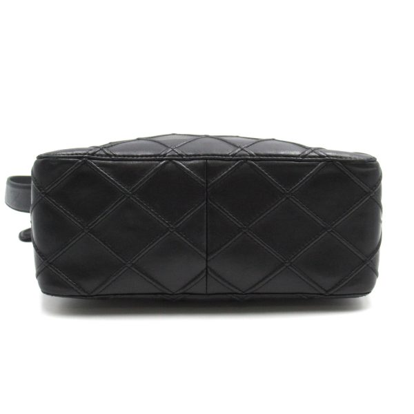 4 Chanel Shoulder Bag Lambskin Sheep Leather Black