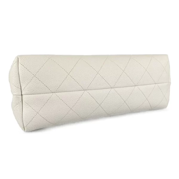 4 Chanel Matrasse Caviar Skin White Shoulder Bag