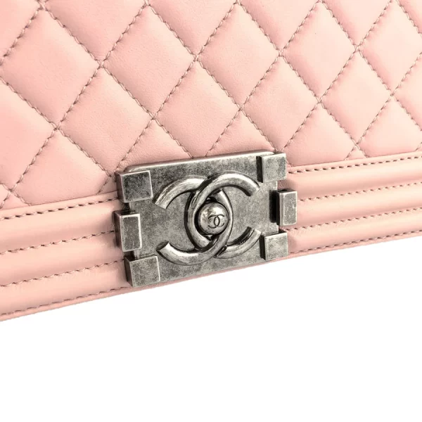 4 Chanel Chain Shoulder Bag Lambskin Pink