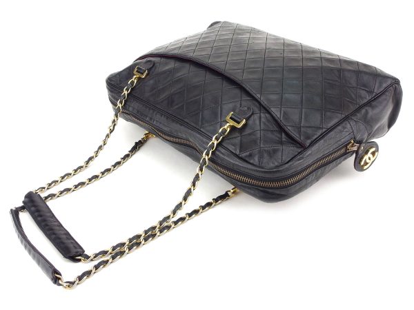 4 Chanel Matelasse Chain Shoulder Bag Black