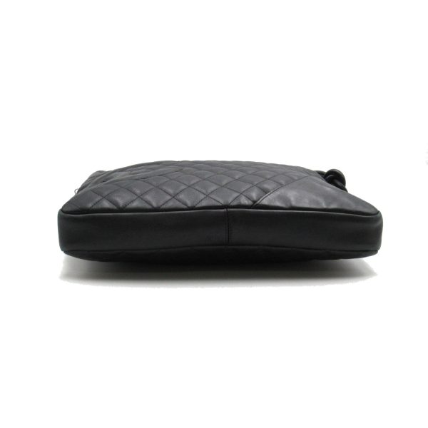 4 Chanel Cambon Line Shoulder Bag Calf Black