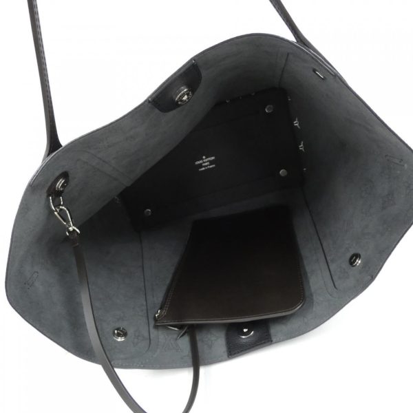 4 Louis Vuitton Hina MM Mahina Leather Hobo Bag Black