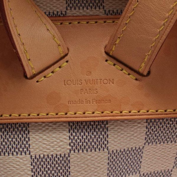 4 Louis Vuitton Damier Azur Backpack Rucksack PVC Leather White