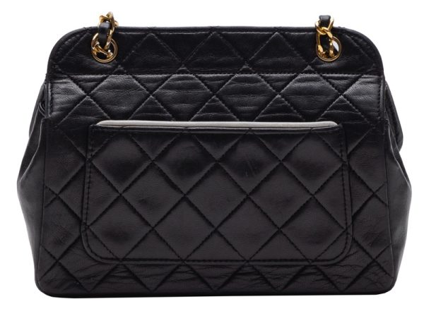 4 Chanel Matelasse Turnlock Chain Shoulder Lambskin Black Mini Shoulder Bag