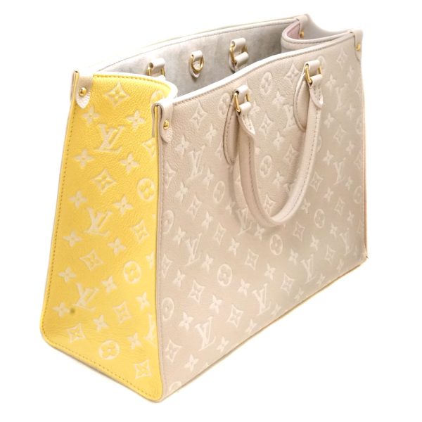 4 Louis Vuitton Tote Bag On The Go Monogram Implant Leather Rose Beige Gold MM Shoulder Bag