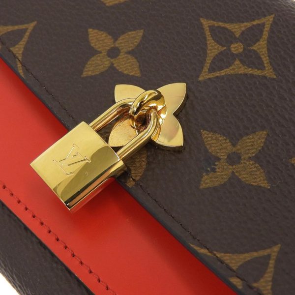 4 Louis Vuitton Portefeuille Flower Compact Monogram Leather Brown Red Coquelicot Wallet Handbag