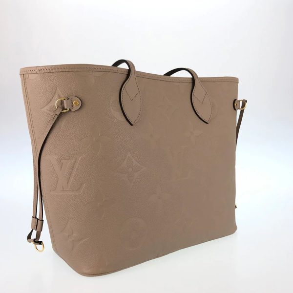 4 Louis Vuitton Neverfull MM Leather Tote Empreinte leather crème