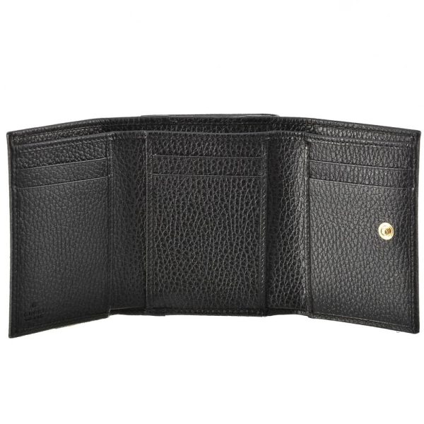 41539071b Gucci Wallet 3 Fold Wallet Black PETITE MARMONT