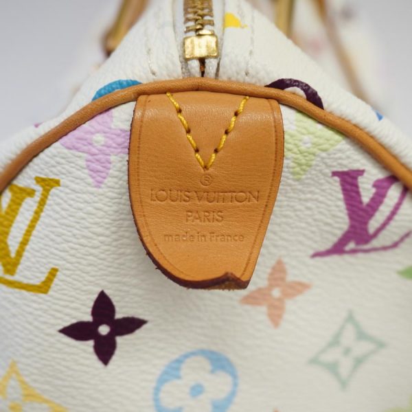 5 Louis Vuitton Monogram Speedy 30 Multicolor canvas Handbag white