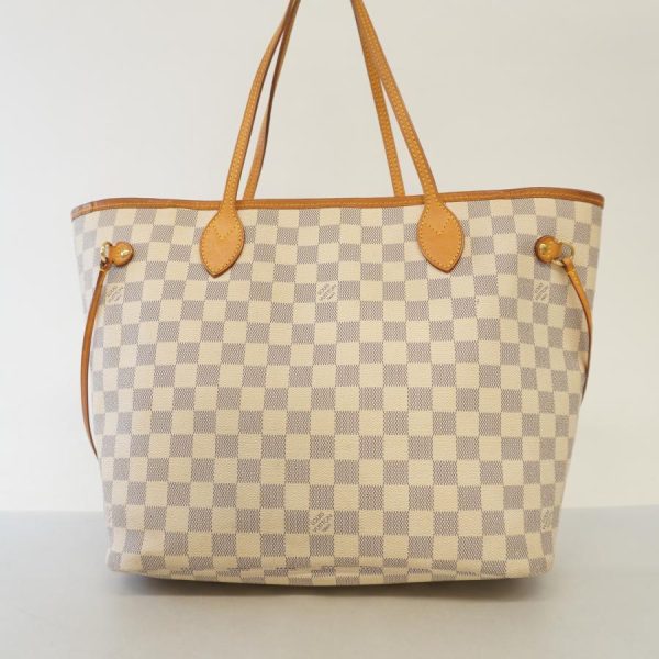 5 Louis Vuitton Neverfull Damier Azur MM Shoulder Bag