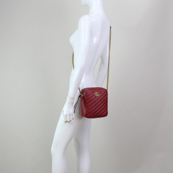 5 Gucci GG Marmont Diagonal Shoulder Bag Red