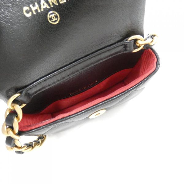 5 Chanel Waist Bag Metal Fittings Gold Silver 19 Line Black Shoulder Bag