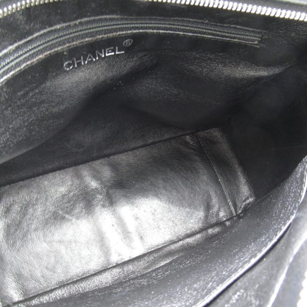 5 Chanel Shoulder Bag Lambskin Sheep Leather Black