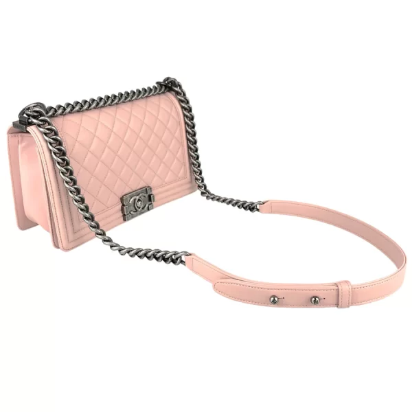 5 Chanel Chain Shoulder Bag Lambskin Pink