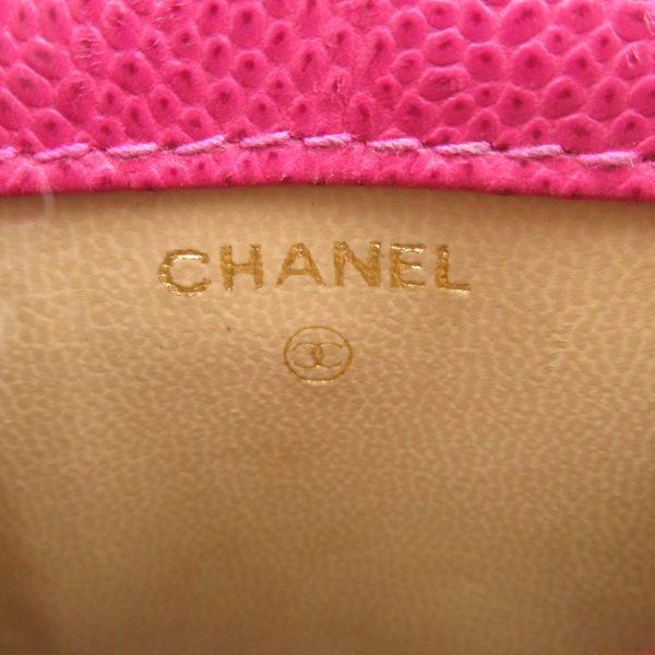 5 Chanel Chain Pochette Shoulder Bag Caviar Skin Grained Calf Pink