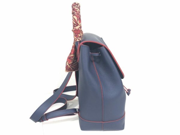 5 Louis Vuitton Lock Me Backpack Rucksack Leather Navy Silver Metal BB Shoulder Bag