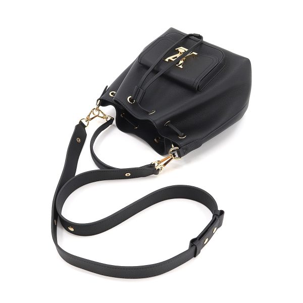 5 Louis Vuitton Lock Me Bucket Leather Black 2way Shoulder Bag