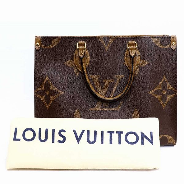 5 Louis Vuitton On The Go Monogram Reverse Giant Beige Brown MM 2way Shoulder Bag