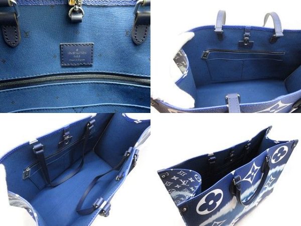 5 Louis Vuitton Tote Bag On The Go Blue GM LV Shoulder Bag