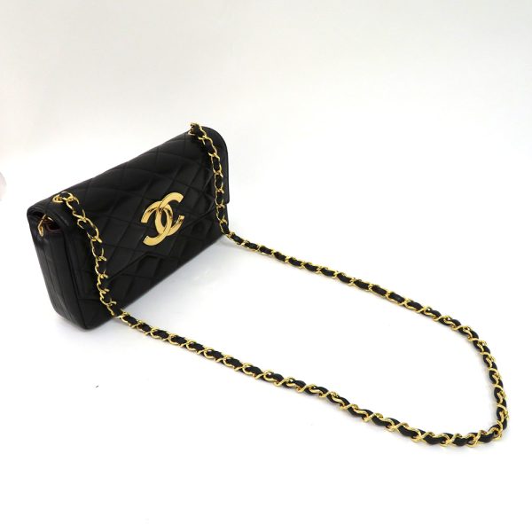 5 Chanel Matelasse Chain Shoulder Lambskin Black Shoulder Bag