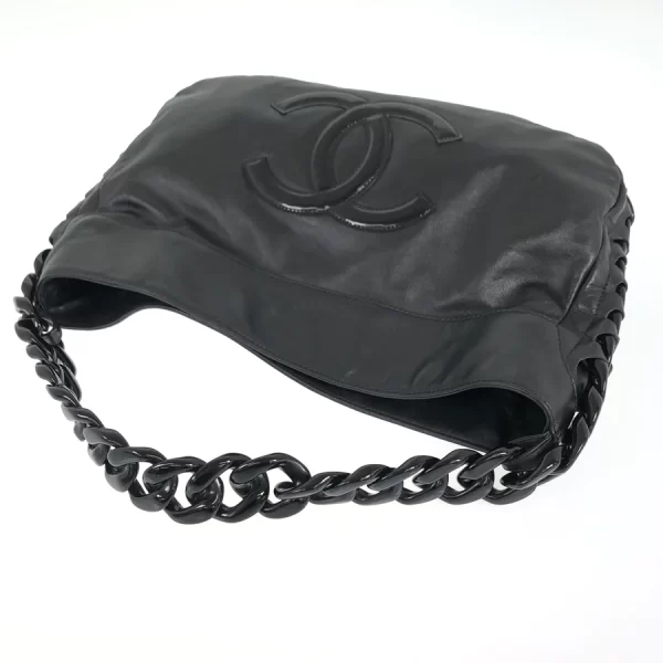 6 Chanel Coco Mark Chain Shoulder Bag Black