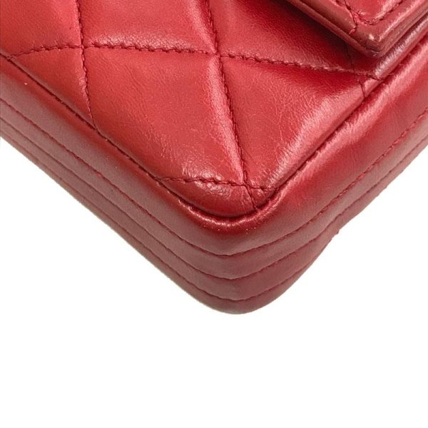 6 Chanel Matelasse Push Lock Chain Leather Red Shoulder Bag