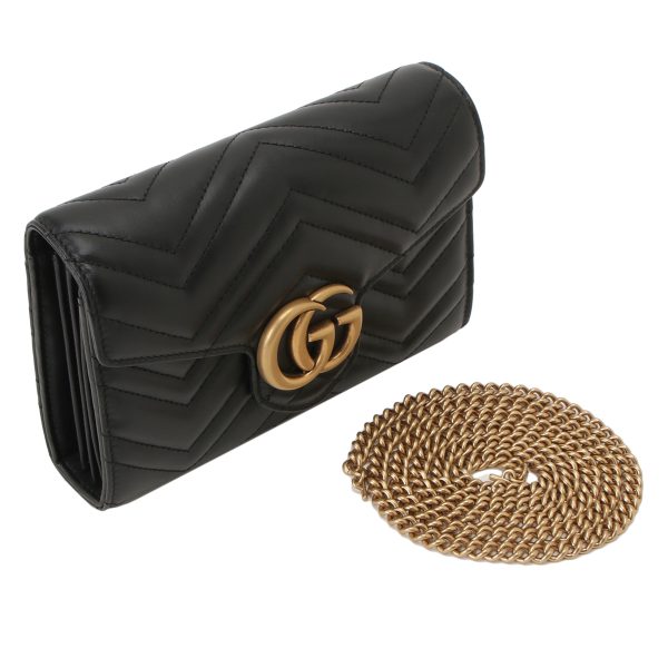 6 Gucci Shoulder Bag GG Marmont Black Quilted Chevron