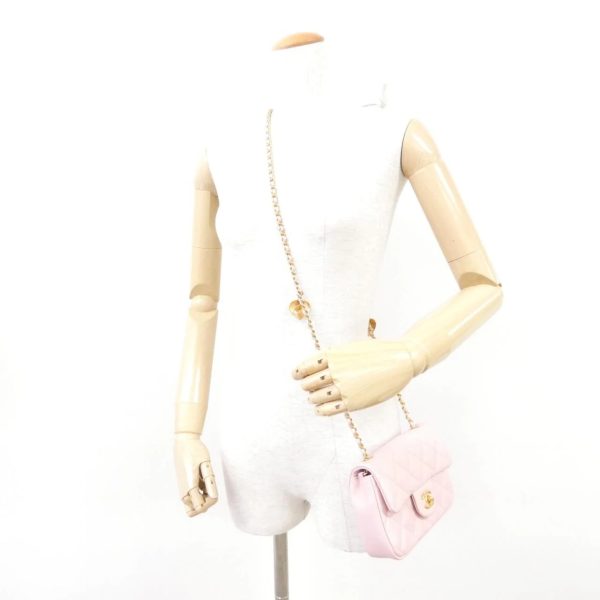 6 Chanel Metal Fittings Gold Pink Chain Shoulder Bag