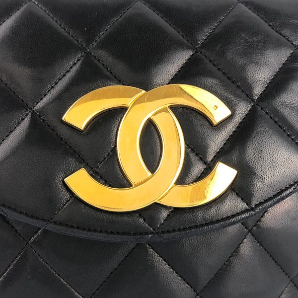 6 Chanel Hardware Gold Chain Shoulder Lambskin Black