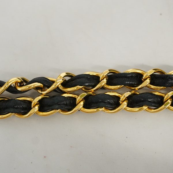 6 Chanel Chain Shoulder Patent Leather Black Gold Metal Fittings