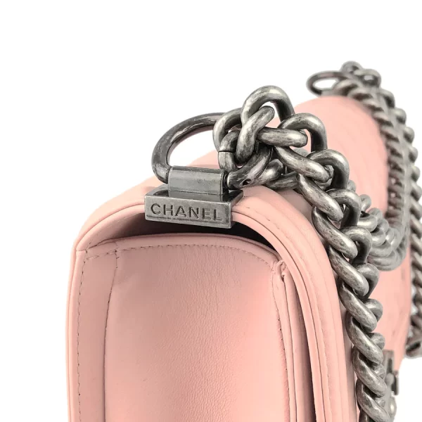 6 Chanel Chain Shoulder Bag Lambskin Pink