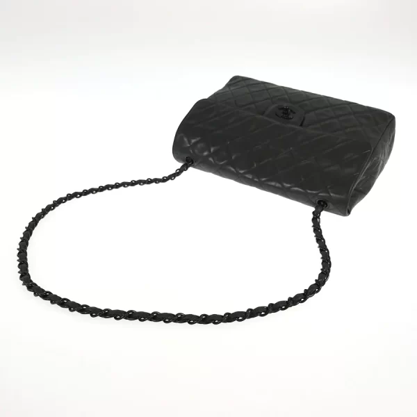 6 Chanel Matrasse Chain Shoulder Lambskin Black