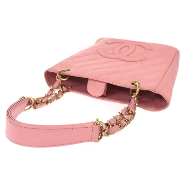 6 Chanel Chain Shoulder Bag Caviar Skin Pink