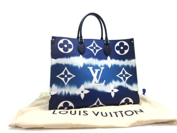 6 Louis Vuitton Tote Bag On The Go Blue GM LV Shoulder Bag