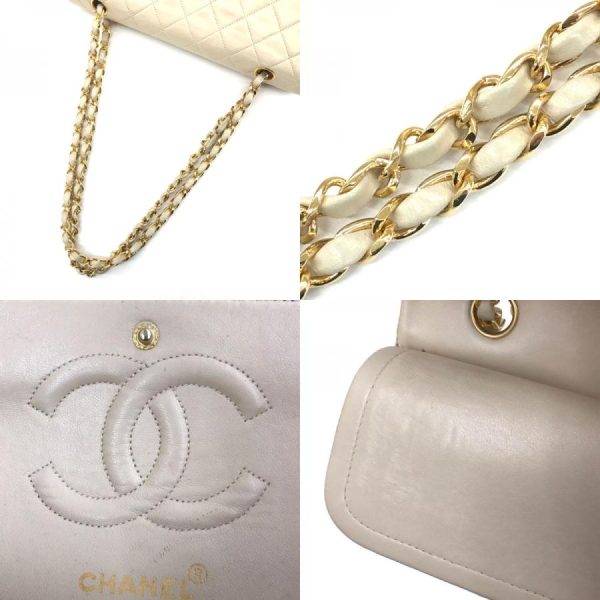 7 Chanel Matelasse Turn Lock Chain Shoulder Beige Shoulder Bag