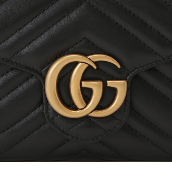 7 Gucci Shoulder Bag GG Marmont Black Quilted Chevron