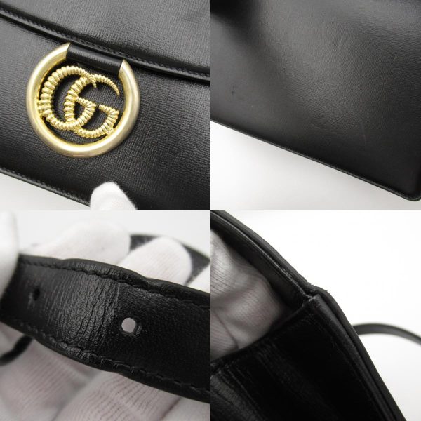 7 Gucci Shawl Shoulder Bag Leather Black