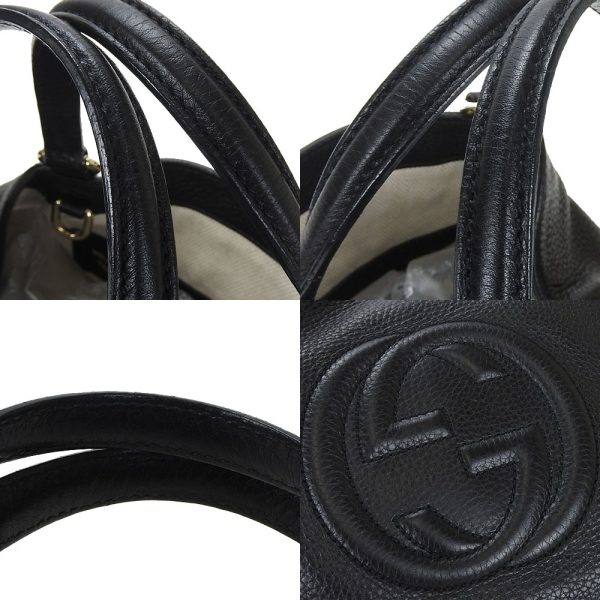 7 Gucci Diagonal Hanging Soho Interlocking Double GG Tote Black