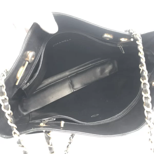 7 Chanel Matrasse Chain Shoulder Bag Leather Black