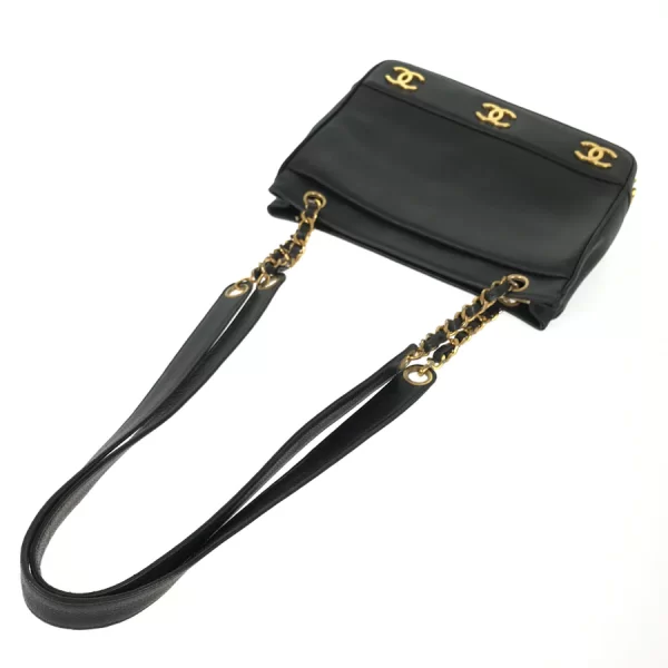 7 Chanel Crossbody Bag Hardware Gold Chain Caviar Skin Black Shoulder Bag